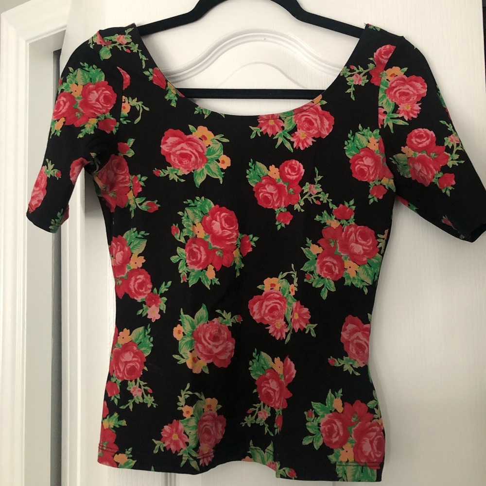 Guess Rose Low Back Scoop Neck Top